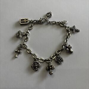 Brighton Eternity Cross Charm Bracelet Silver-tone Jewelry Religious